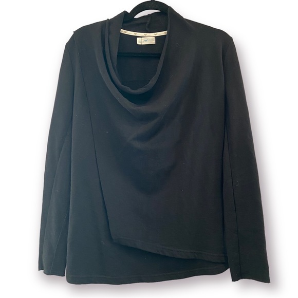 NORDSTROM | STEM Crossover Wrap Drape Cardigan Zippered Jacket Black XS - Picture 1 of 6